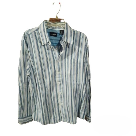 No Boundaries Blue & Purple Striped Dress Shirt - Picture 1 of 3